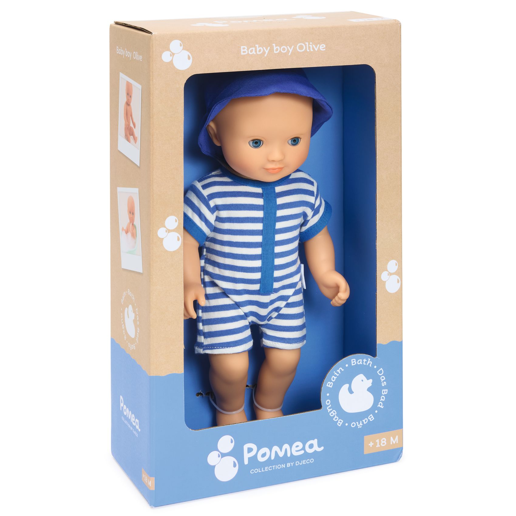 Djeco Pomea Baby Olive bambola da bagno 32 cm vinile