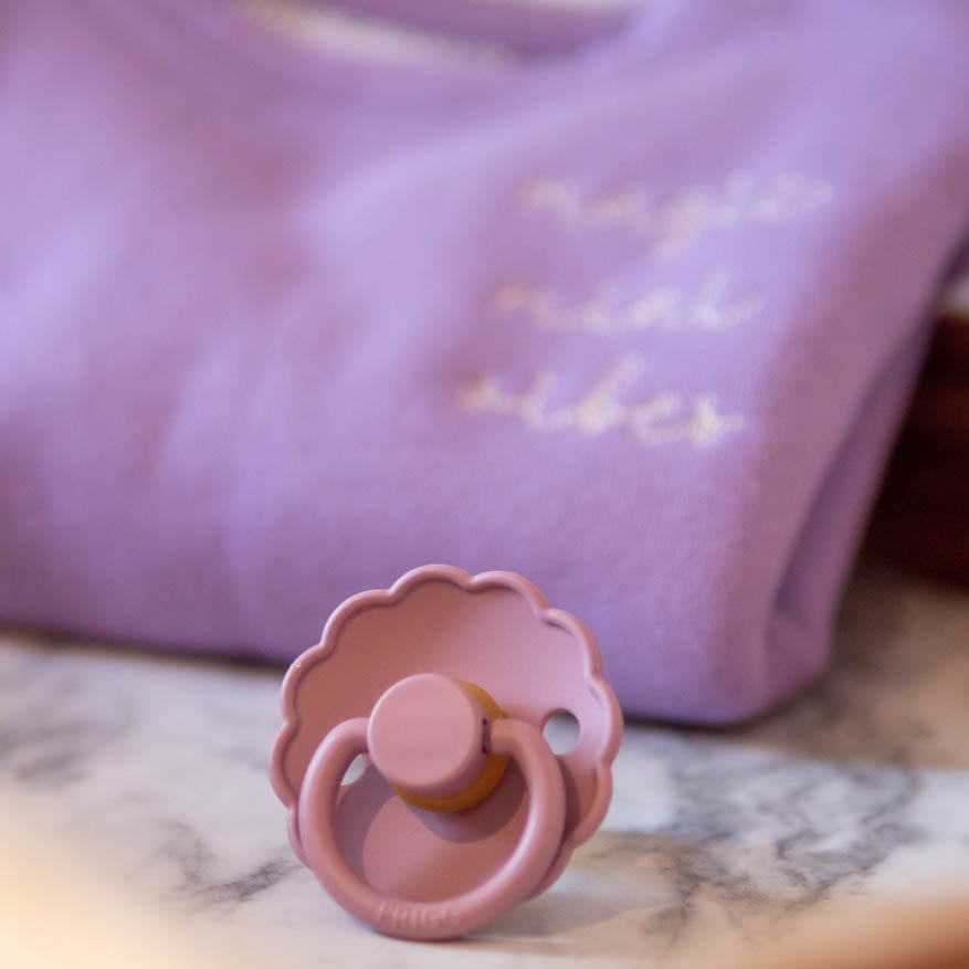 Ella and Rapha Flower succhietto rosa set 2 pezzi atossico