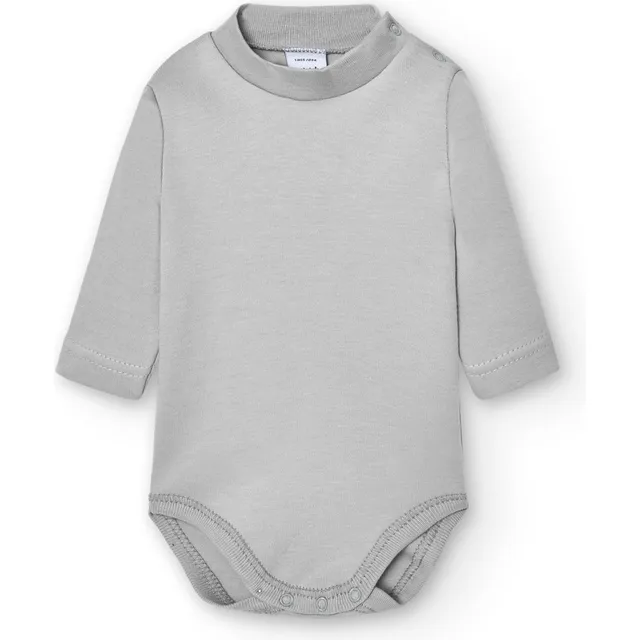 Babidu 1177 body neonato manica lunga grigio cotone