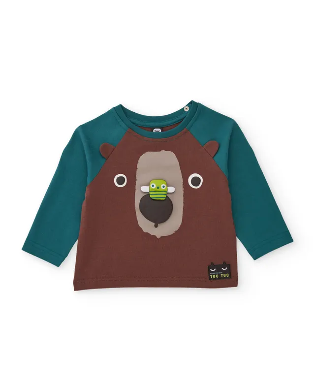Tuc tuc Mystic Forest maglia bimbo marrone orso maniche lunghe