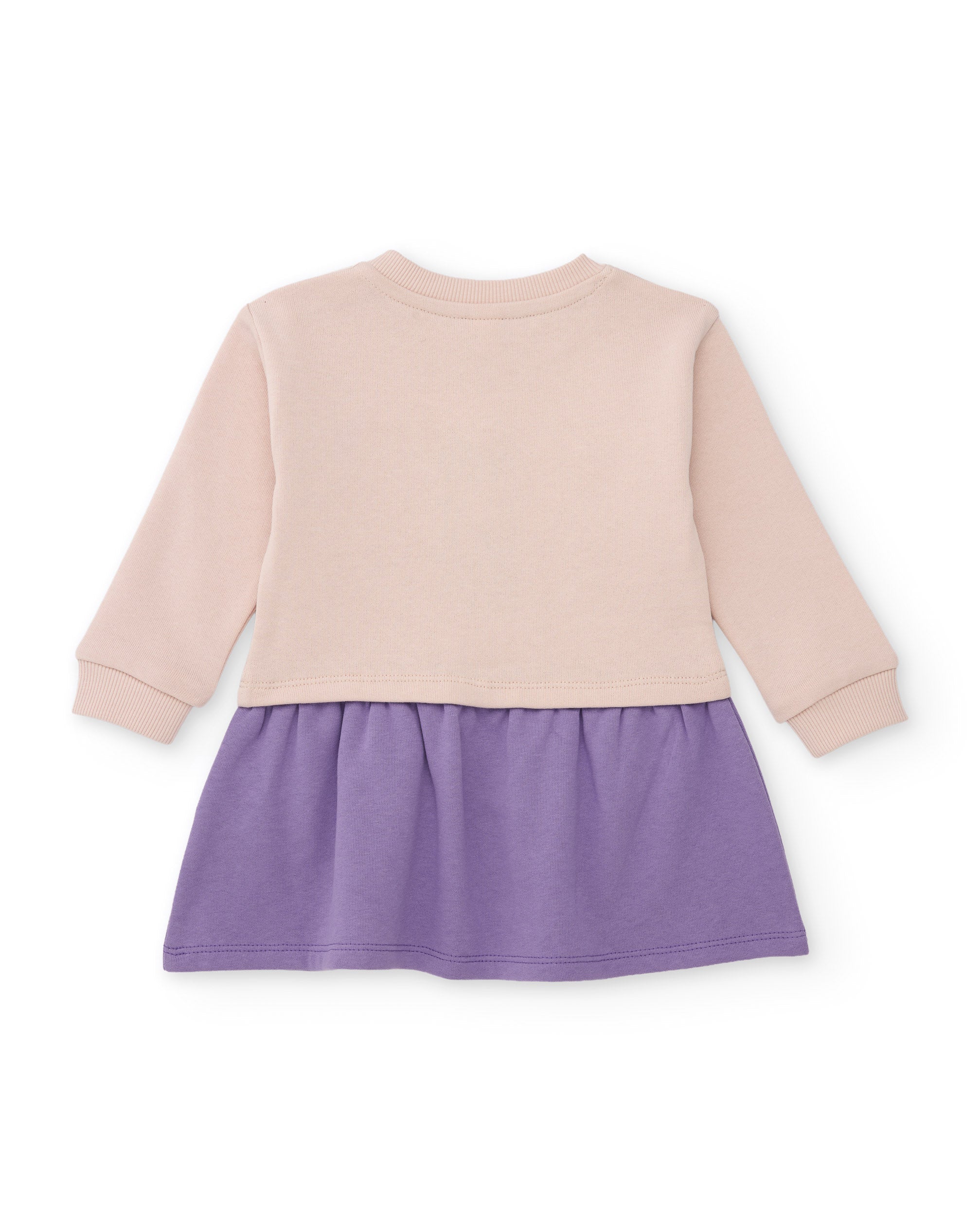 Tuc Tuc vestito bambina pile beige lilla maniche lunghe