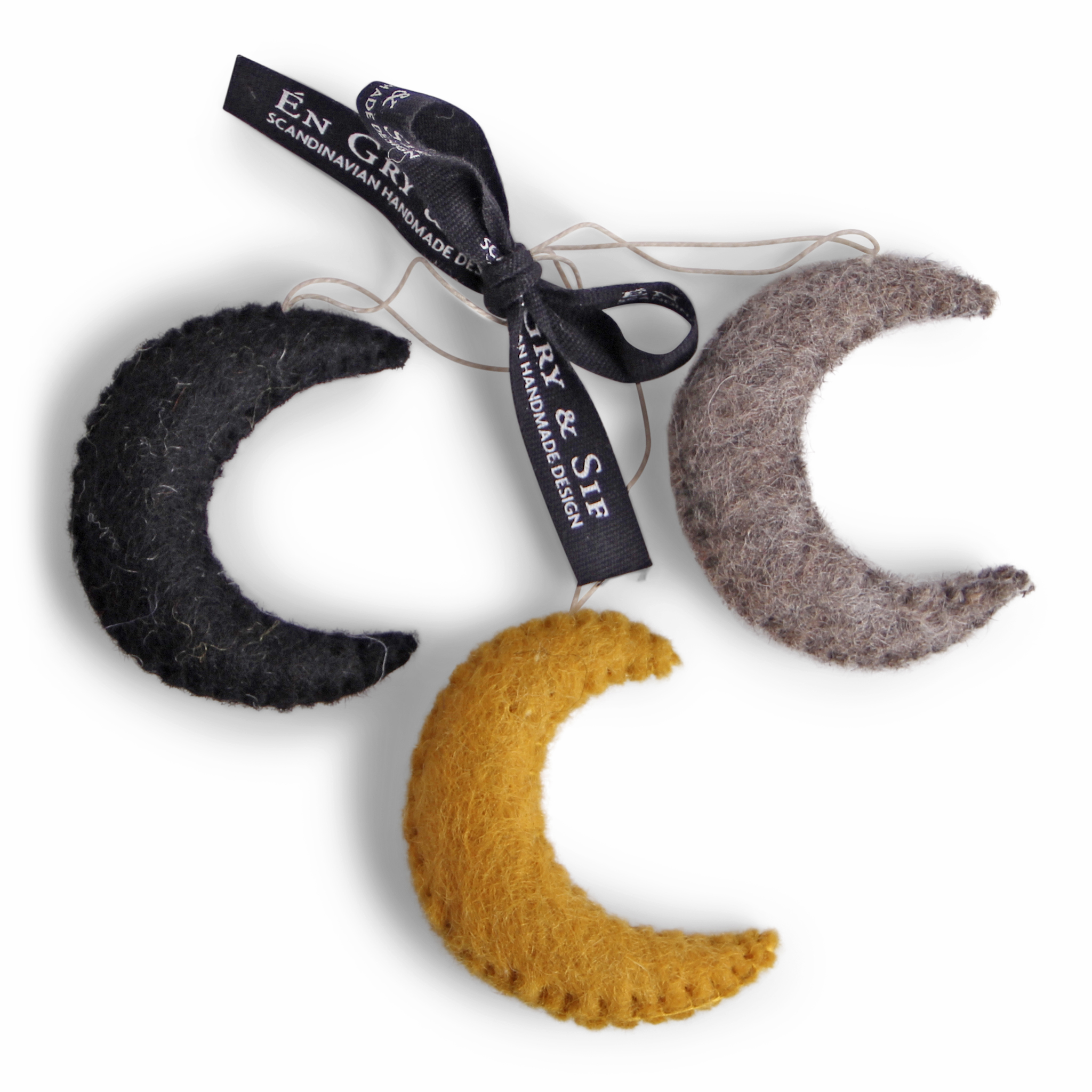 Gry & Sif 3 Lune Halloween decorazioni feltro lana