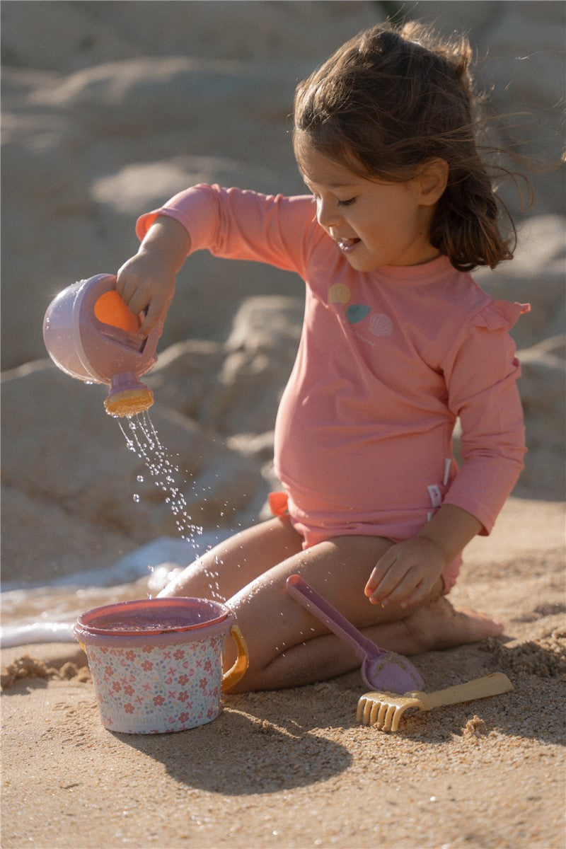 Little Dutch set giochi spiaggia rosa fiori 5 pezzi secchiello