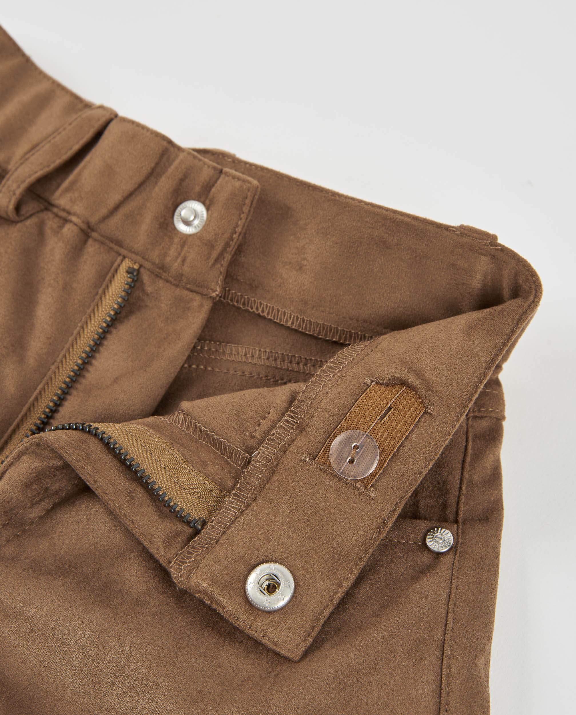 Tuc Tuc shorts bambina scamosciati marrone vita alta