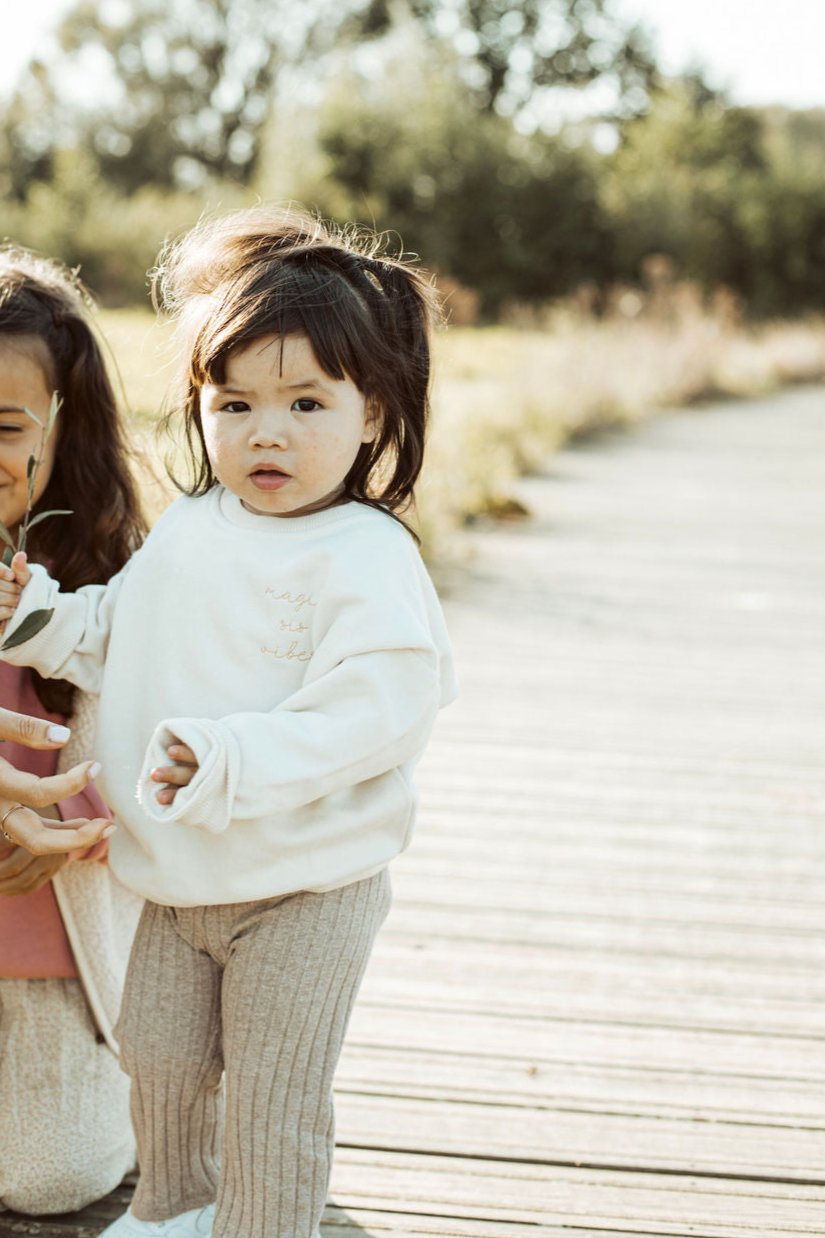 Ella and Rapha Sis felpa bambina avorio cotone