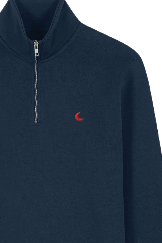 Ella and Rapha Red Moon felpa uomo blu notte cotone