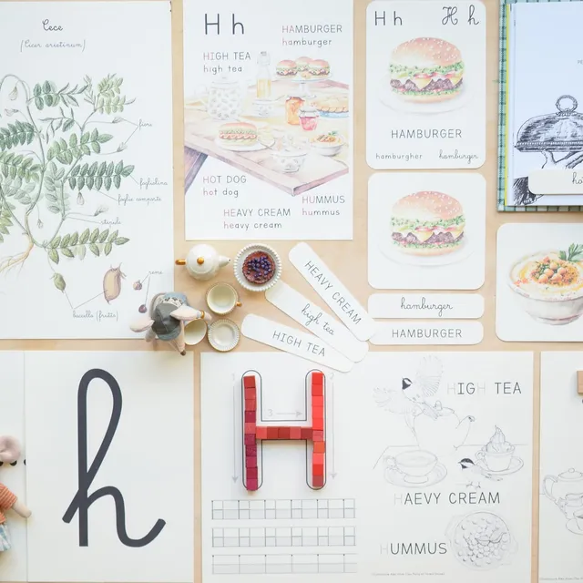 Baboo Abecedario lettera H schede pdf hummus