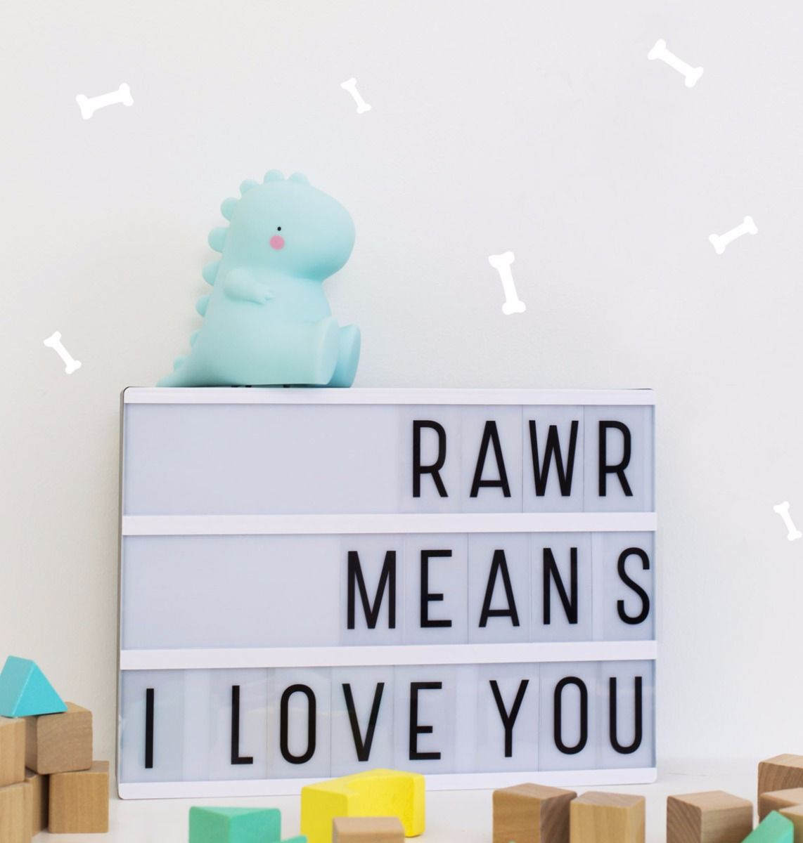 Little Lovely Company T-Rex mini lampada notturna menta