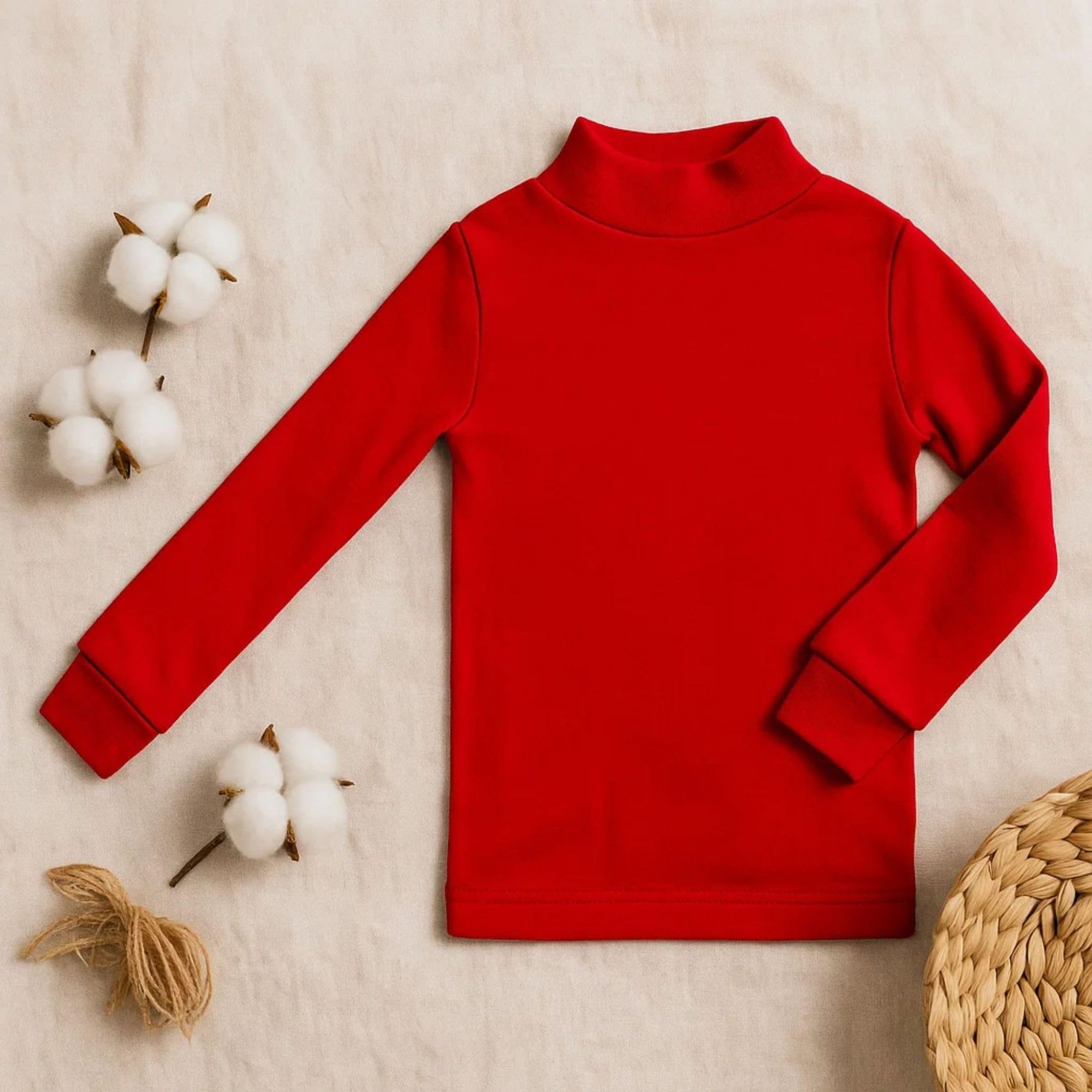 Babidu Punt Nou maglia termica mezza dolcevita rosso 10 anni