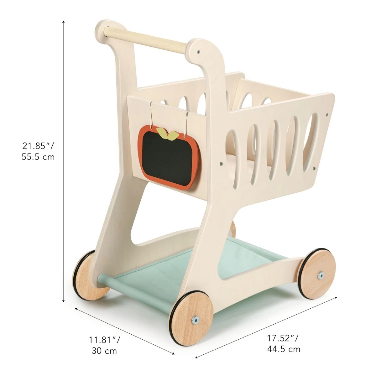 Tender Leaf Carrello Spesa giocattolo legno bianco con lavagna
