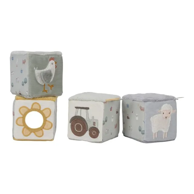 Little Dutch Little Farm cubi morbidi impilabili sensoriali 4 pz