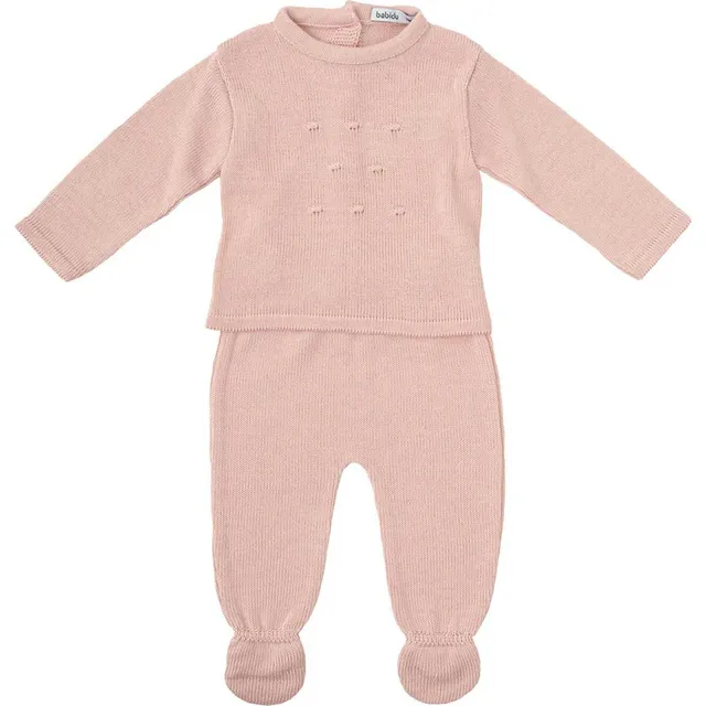 Babidu Set Neonato Maglia Traforata + Leggings 6 Mesi