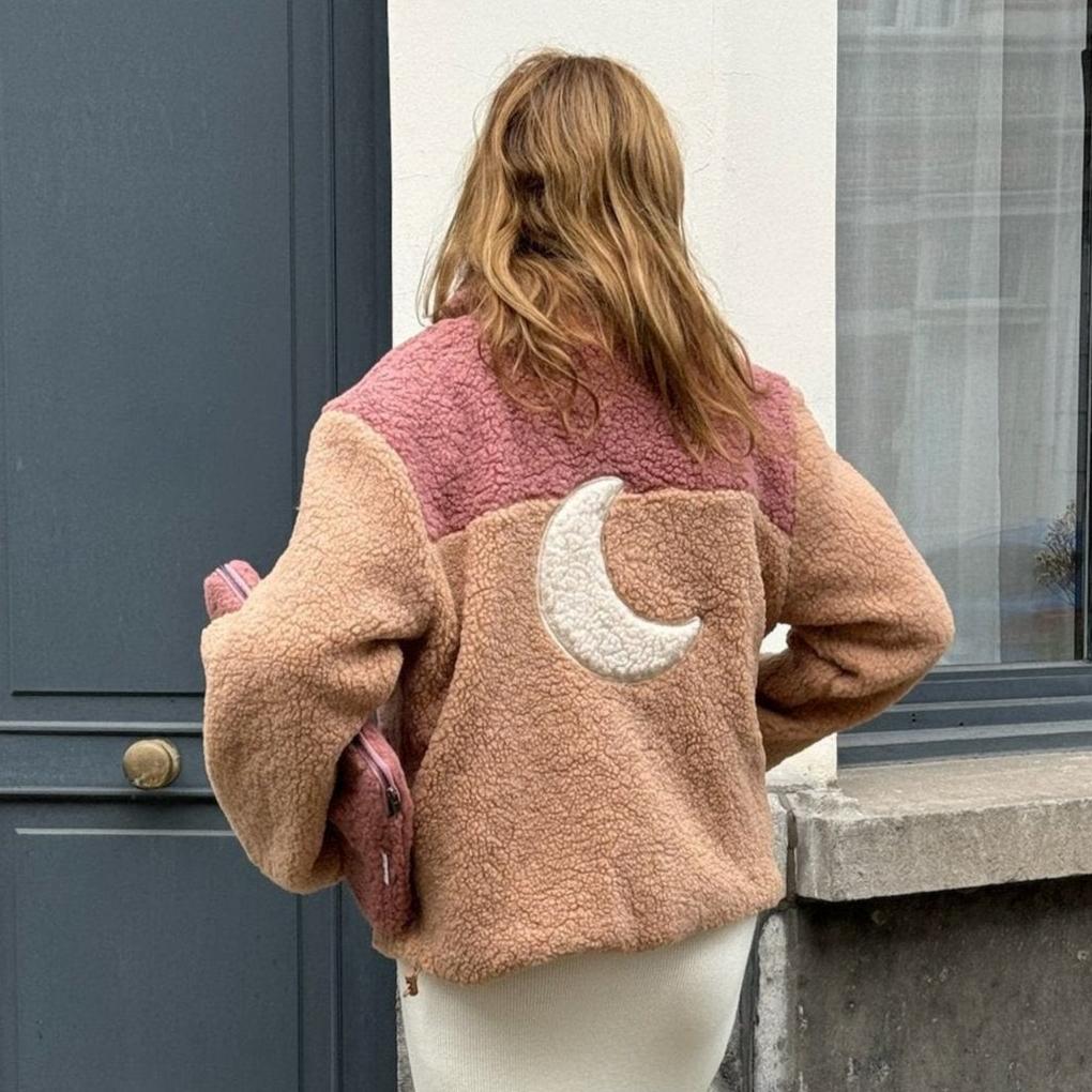 Ella and Rapha Moon Jacket giacca teddy cranberry pile