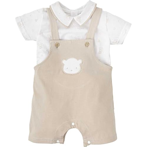 Babidu Fascino set maglietta e salopette beige 3 anni in cotone