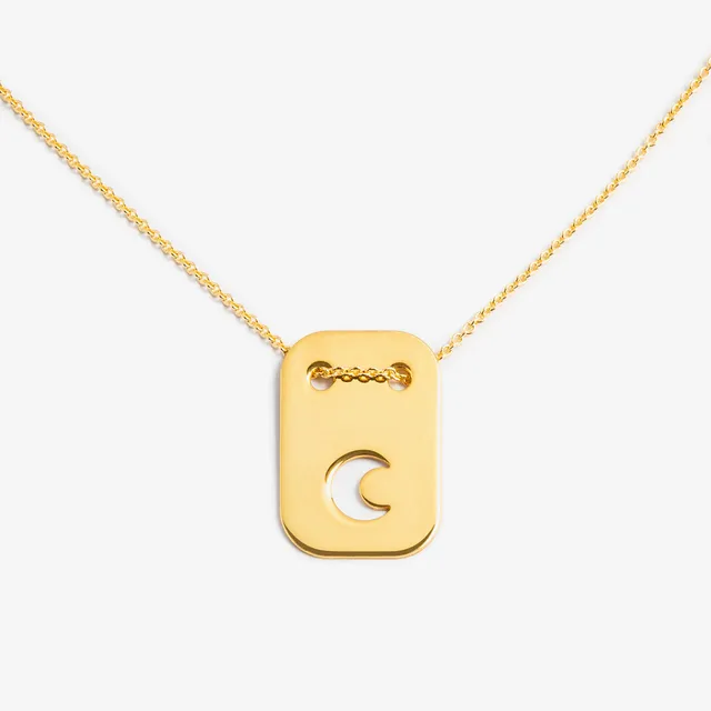 Ella and Rapha MOON collana luna argento placcato oro