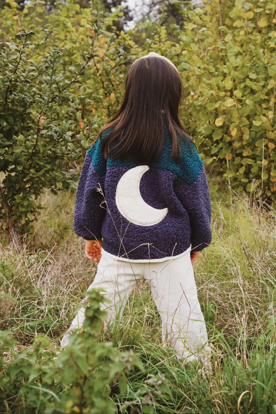 Ella and Rapha Little Teddy Moon Jacket giacca blu invernale