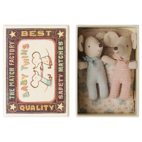 Maileg Baby Topini Gemelli pupazzi 2 pezzi cotone