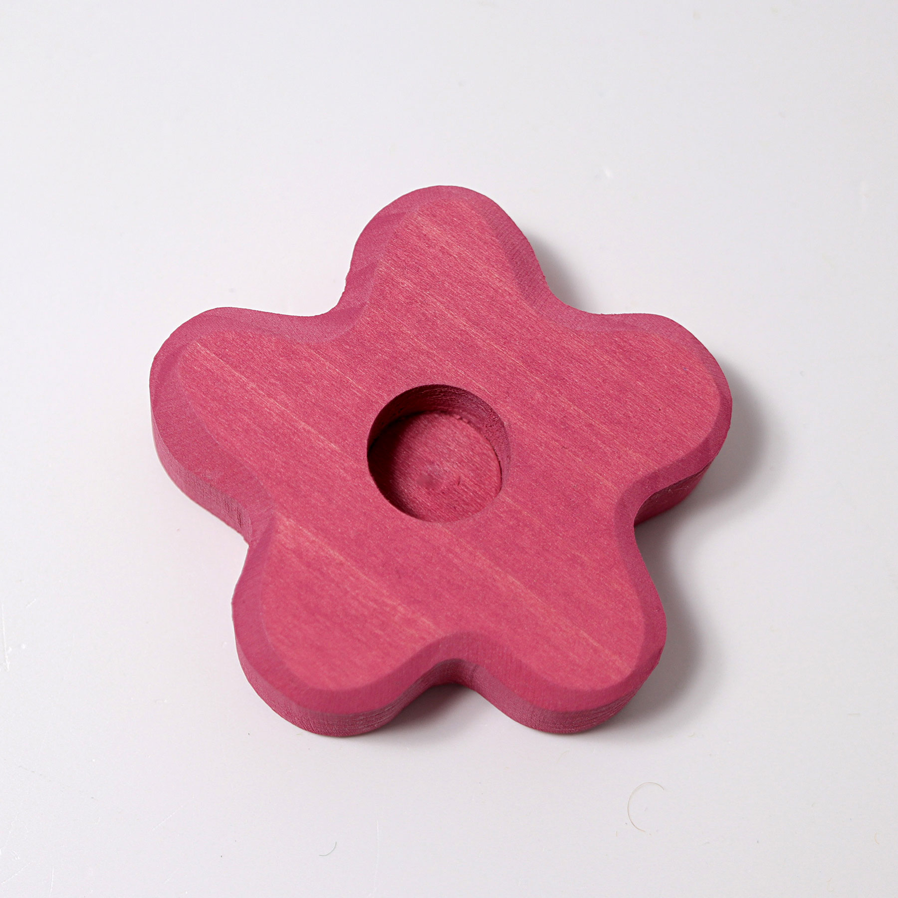 Grimm's candeliere fiore rosa legno 8 cm compleanno