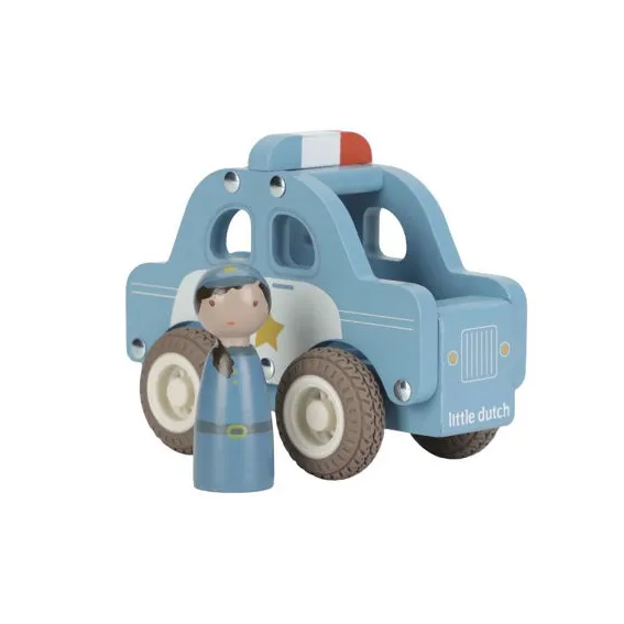Little Dutch polizia macchinina legno con personaggio