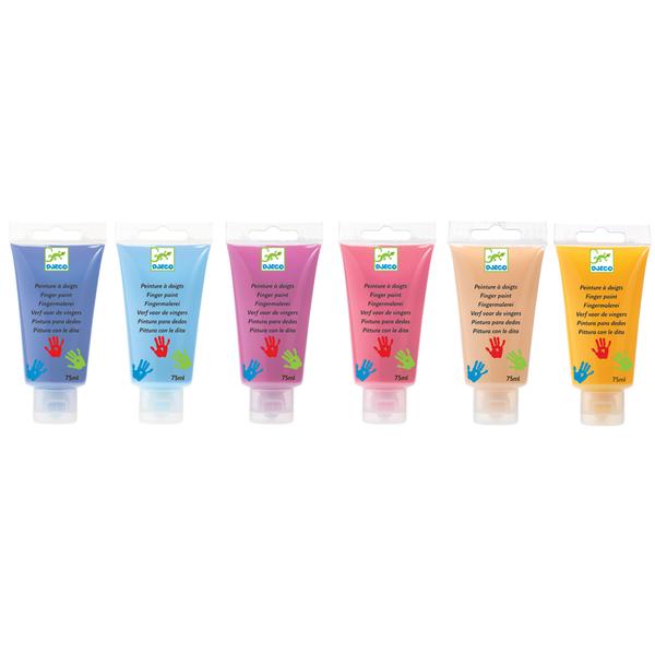 Djeco Pastello 6 colori a dita lavabili 75 ml