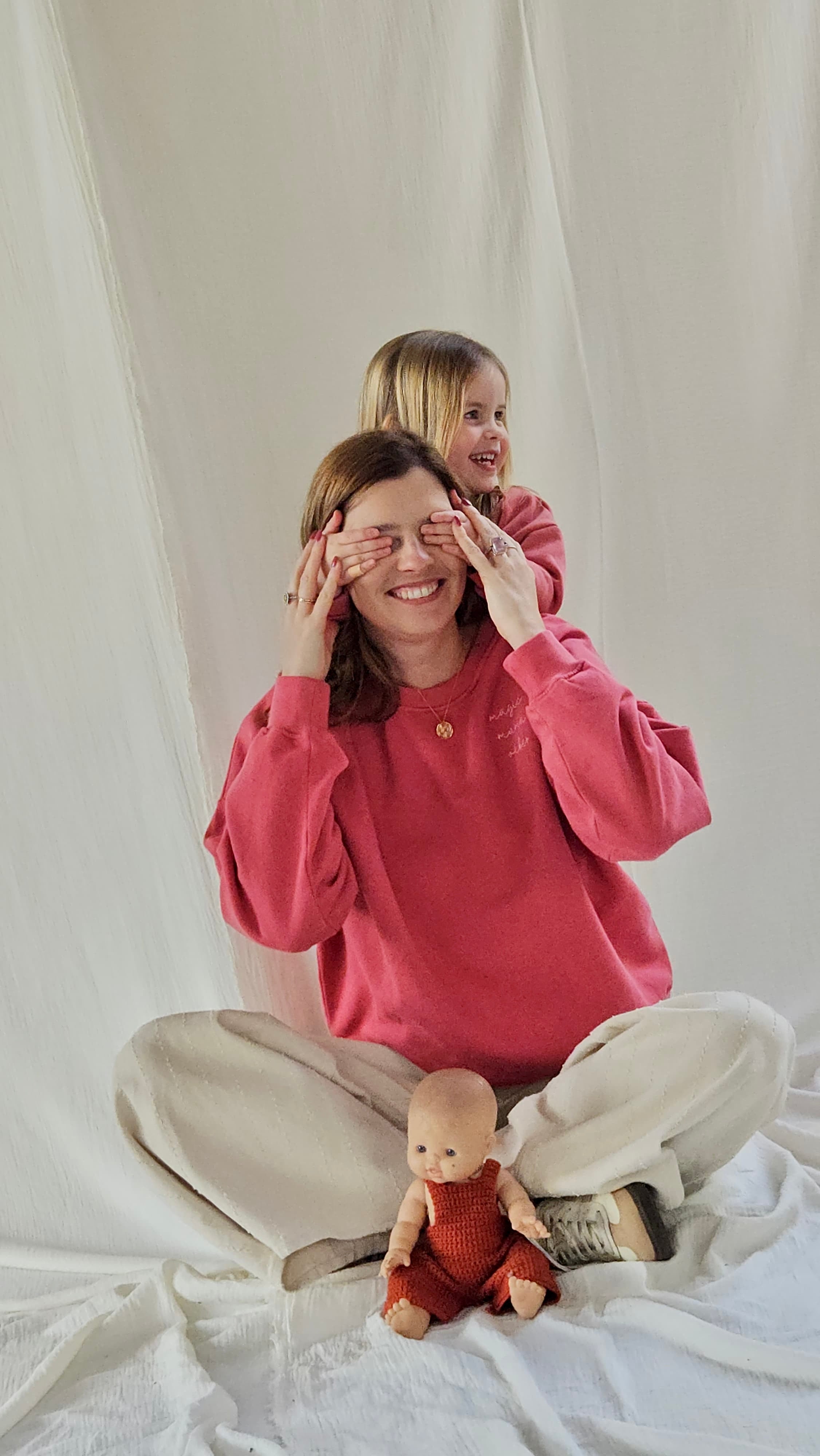 Ella and Rapha Mama felpa donna rosa cotone