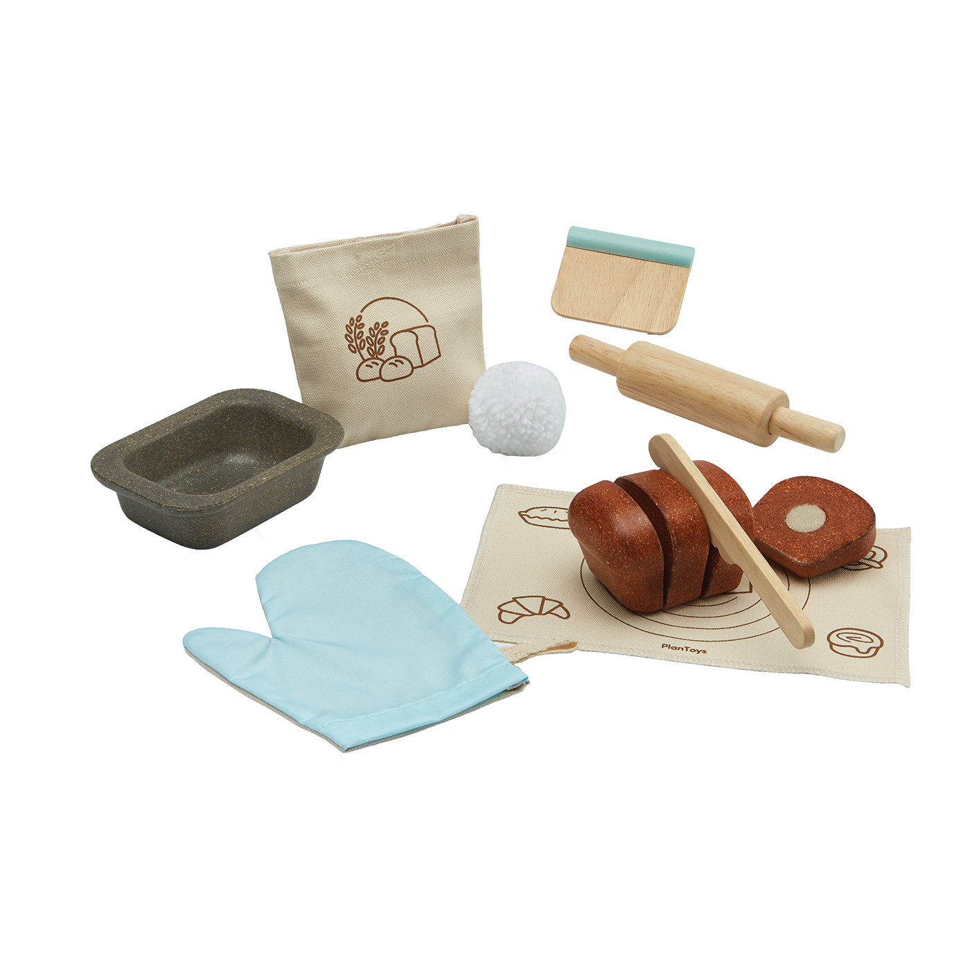 Plan Toys Bread Loaf Set gioco cucina set pane legno