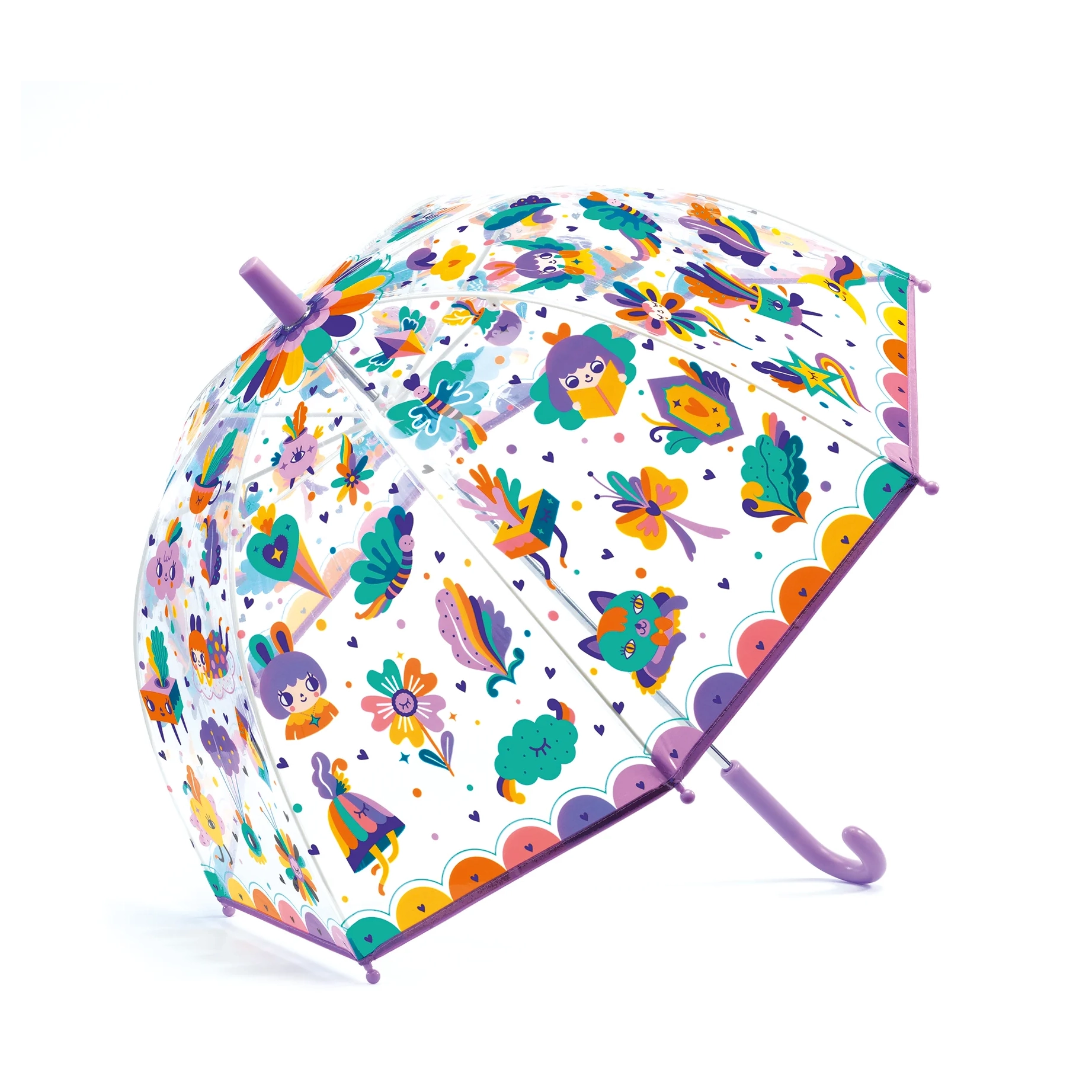 Djeco Lovely Rainbow ombrello bambino trasparente