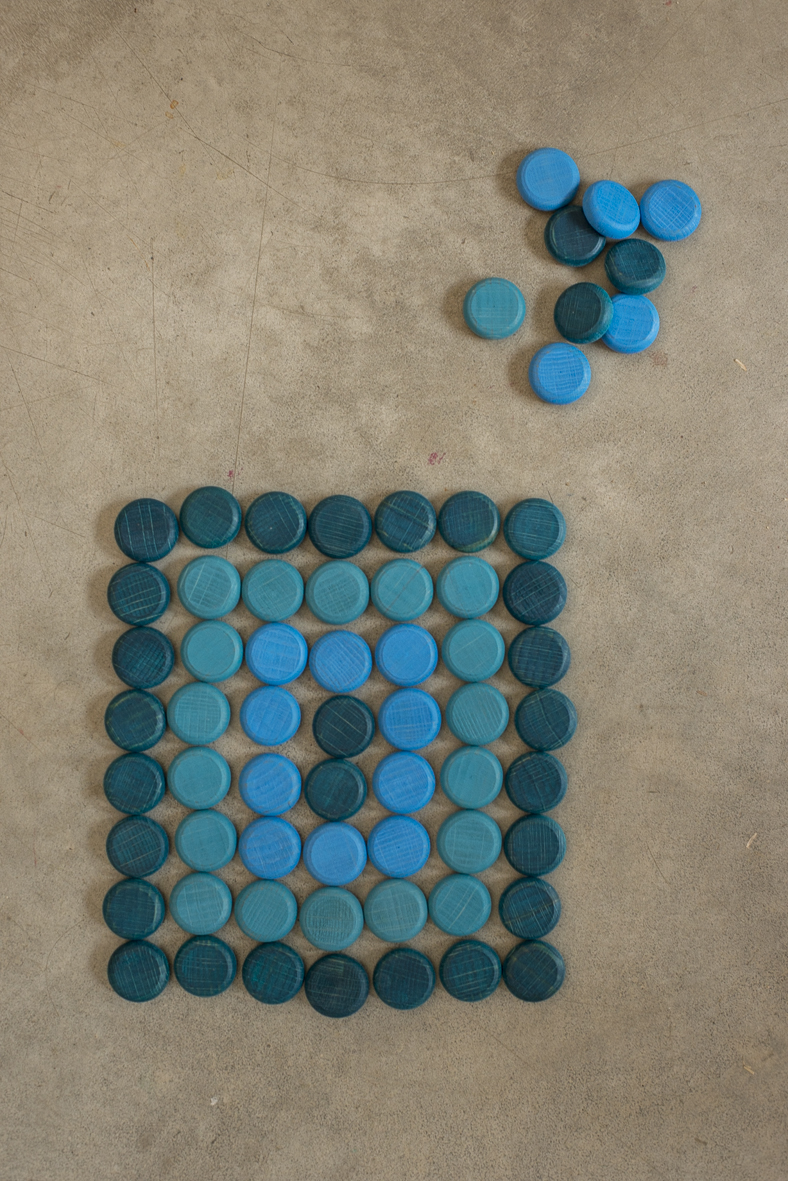Grapat Mandala Monete Blu Gioco in Legno 36 Pezzi