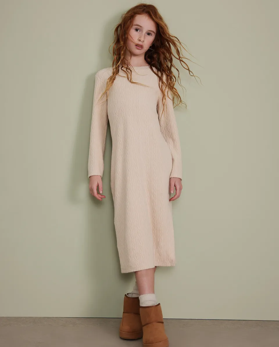 Tuc tuc Lake House vestito bambina maglina beige manica lunga
