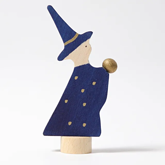 Grimm's Mago figura legno decorativa 6 cm anello compleanno
