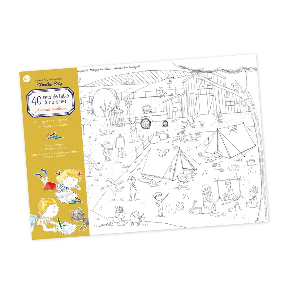 Aujourd Tovagliette da Colorare set tavola bambini