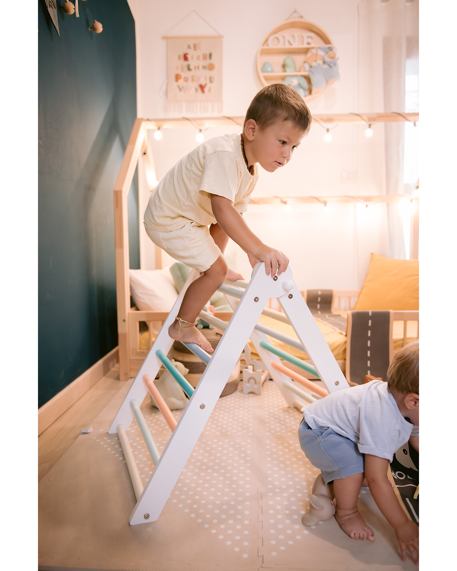 Triclimb Sunny Beach Triangolo Pikler legno con rampa