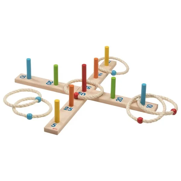 Goki Gioco degli Anelli 6 Cerchi in Corda Legno