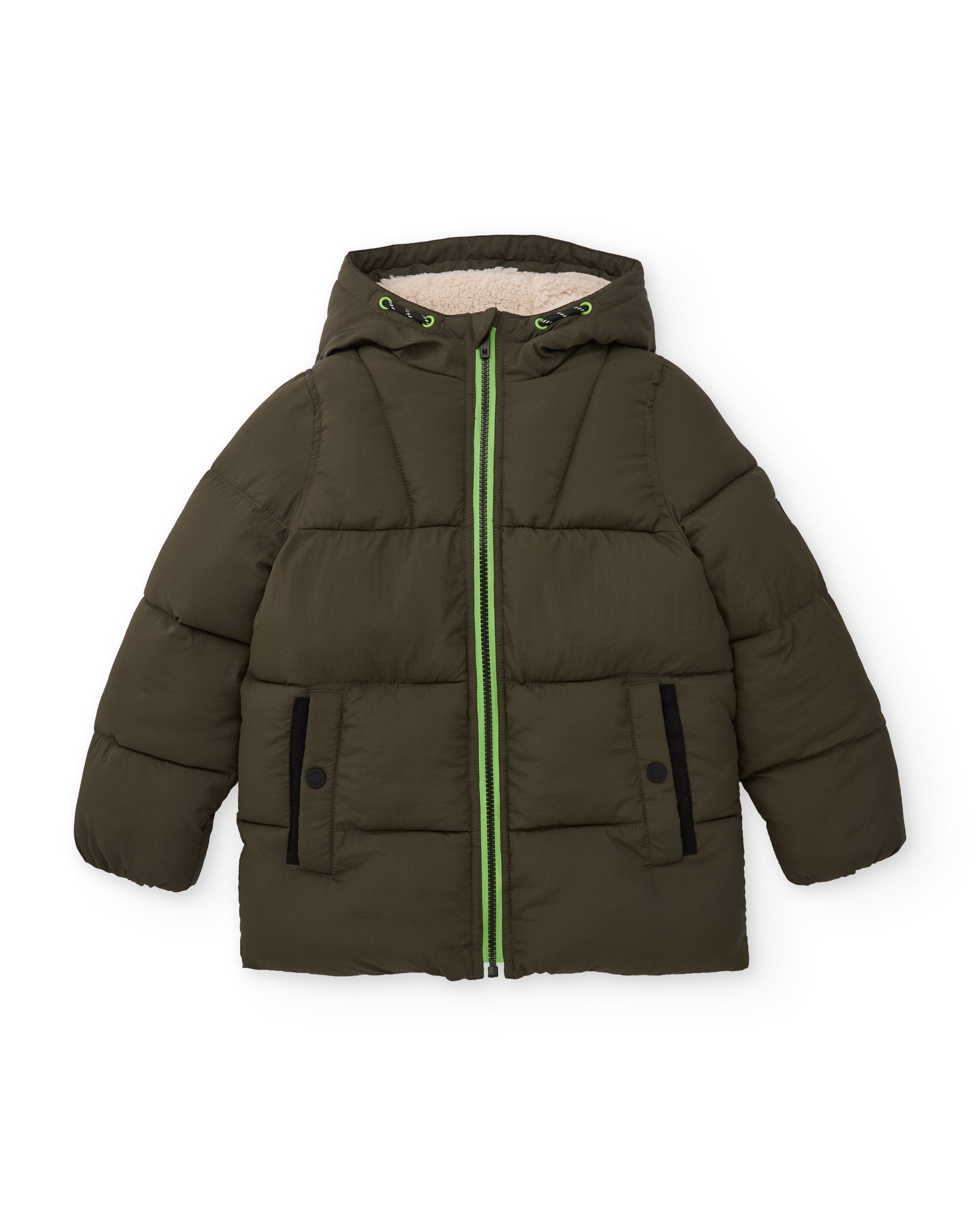 Tuc Tuc piumino bambino kaki cappuccio imbottito