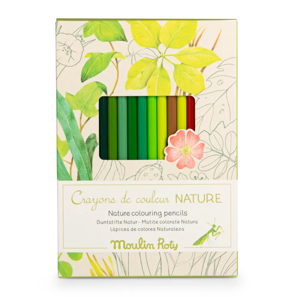 Moulin Roty Botanista matite colorate 12 pezzi + carte