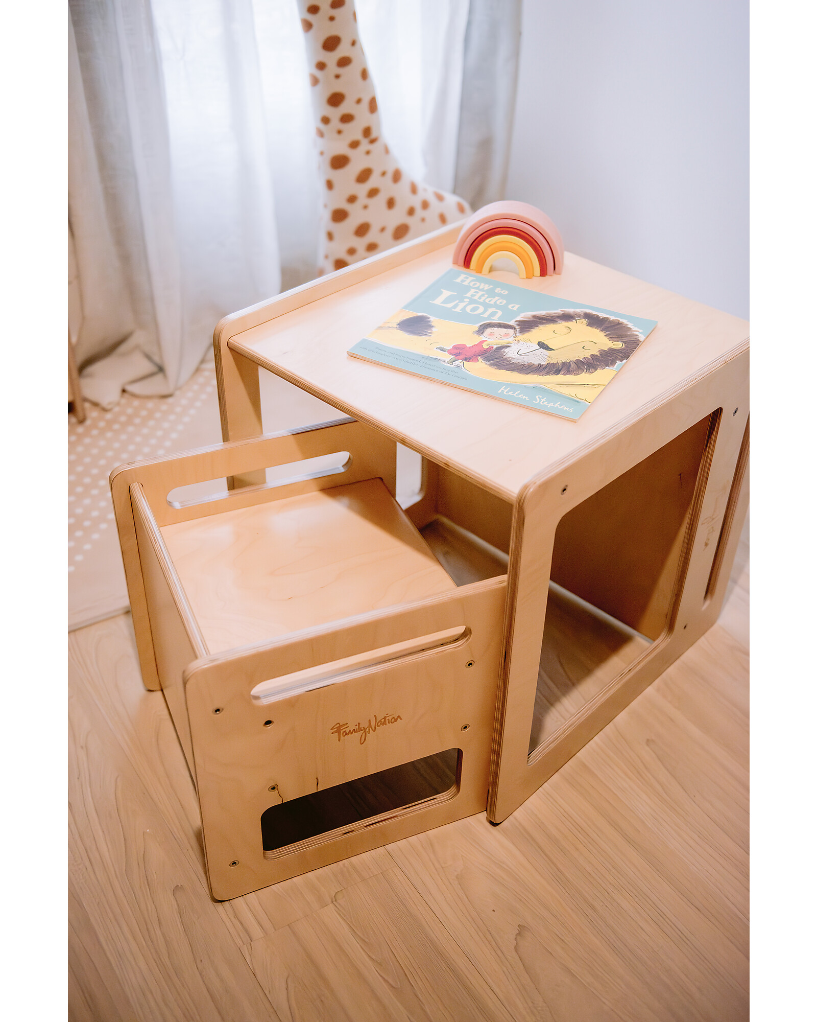 Set Tavolo + Sedia Evolutiva Montessori in legno di betulla