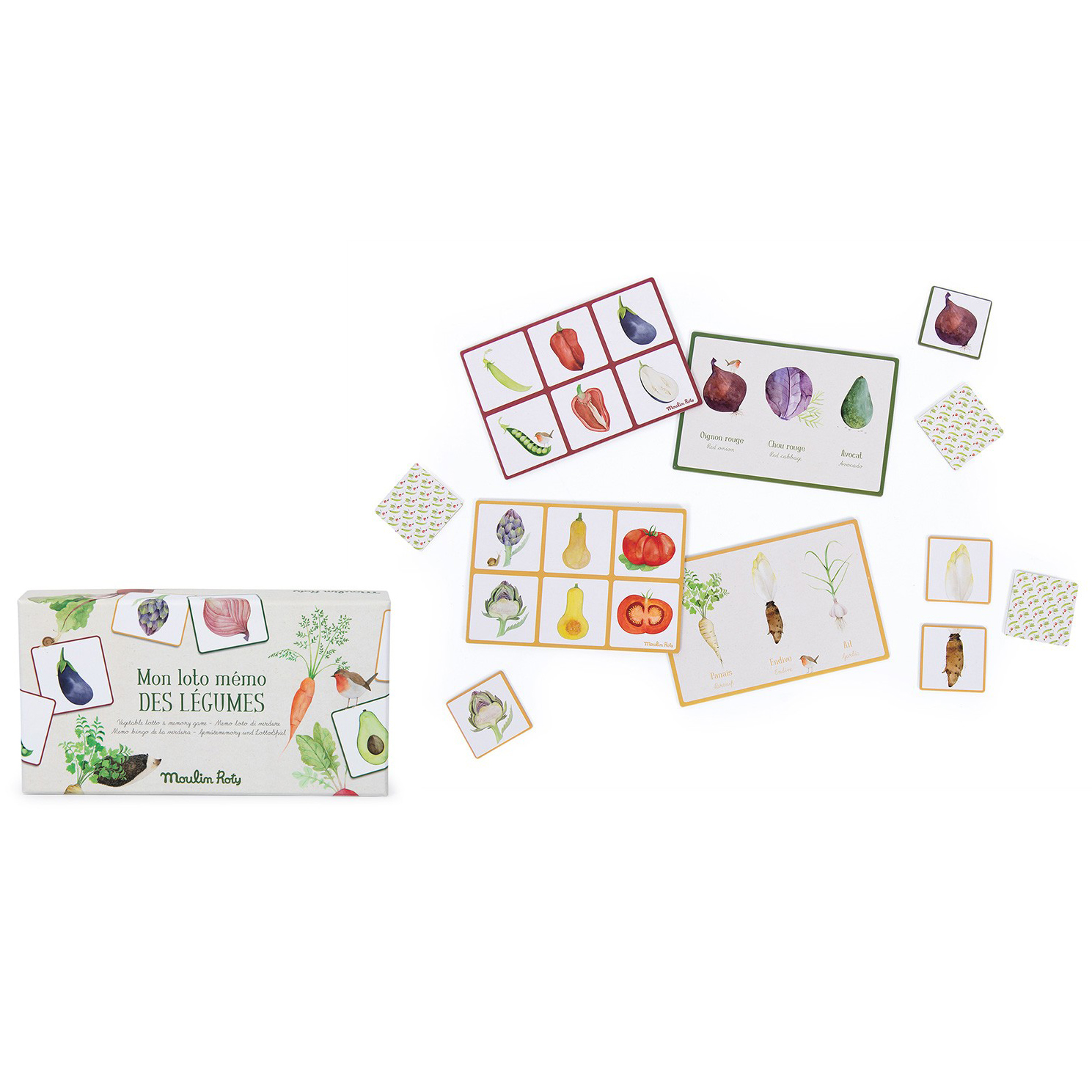 Moulin Roty Le Jardin tombola delle verdure 36 carte