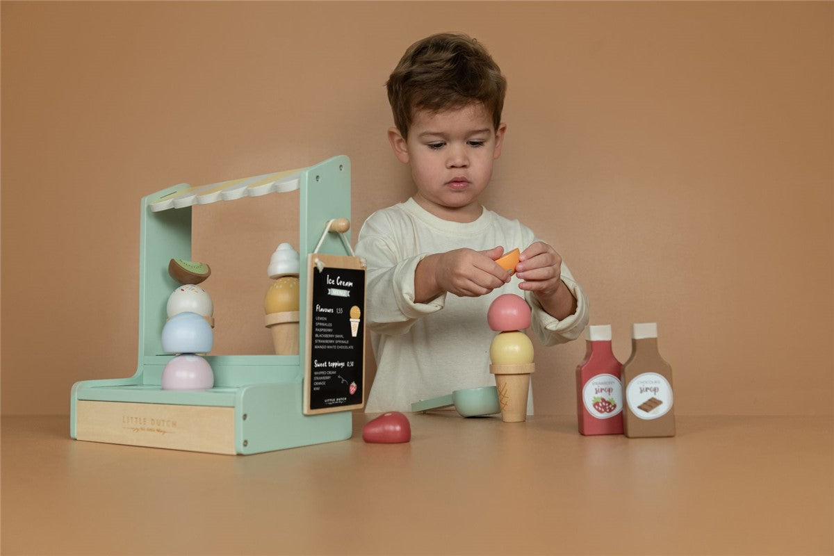 Little Dutch banco gelati legno bimbi con coni 3 anni