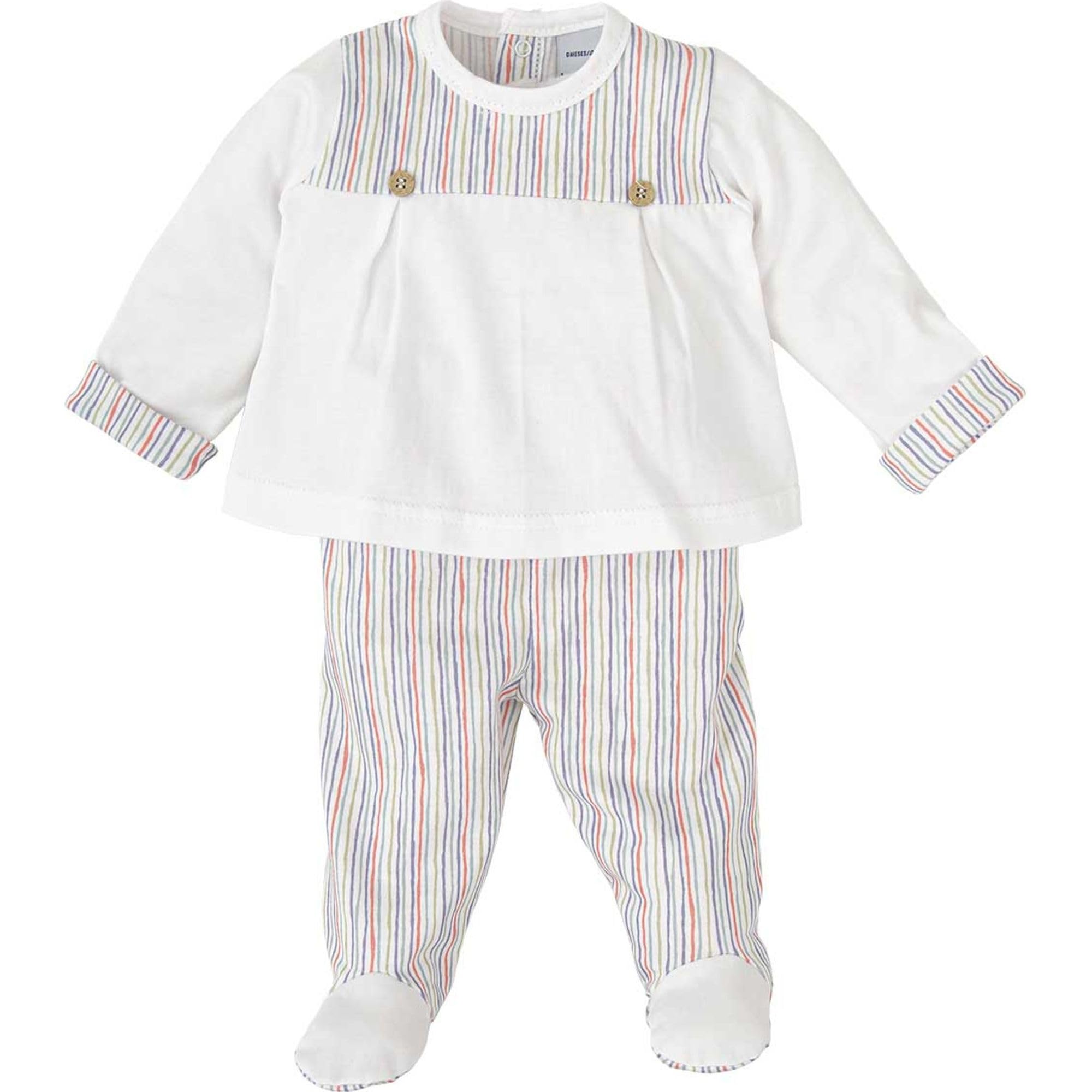 Babidu completo neonato maglia e ghettina righe 6 mesi cotone