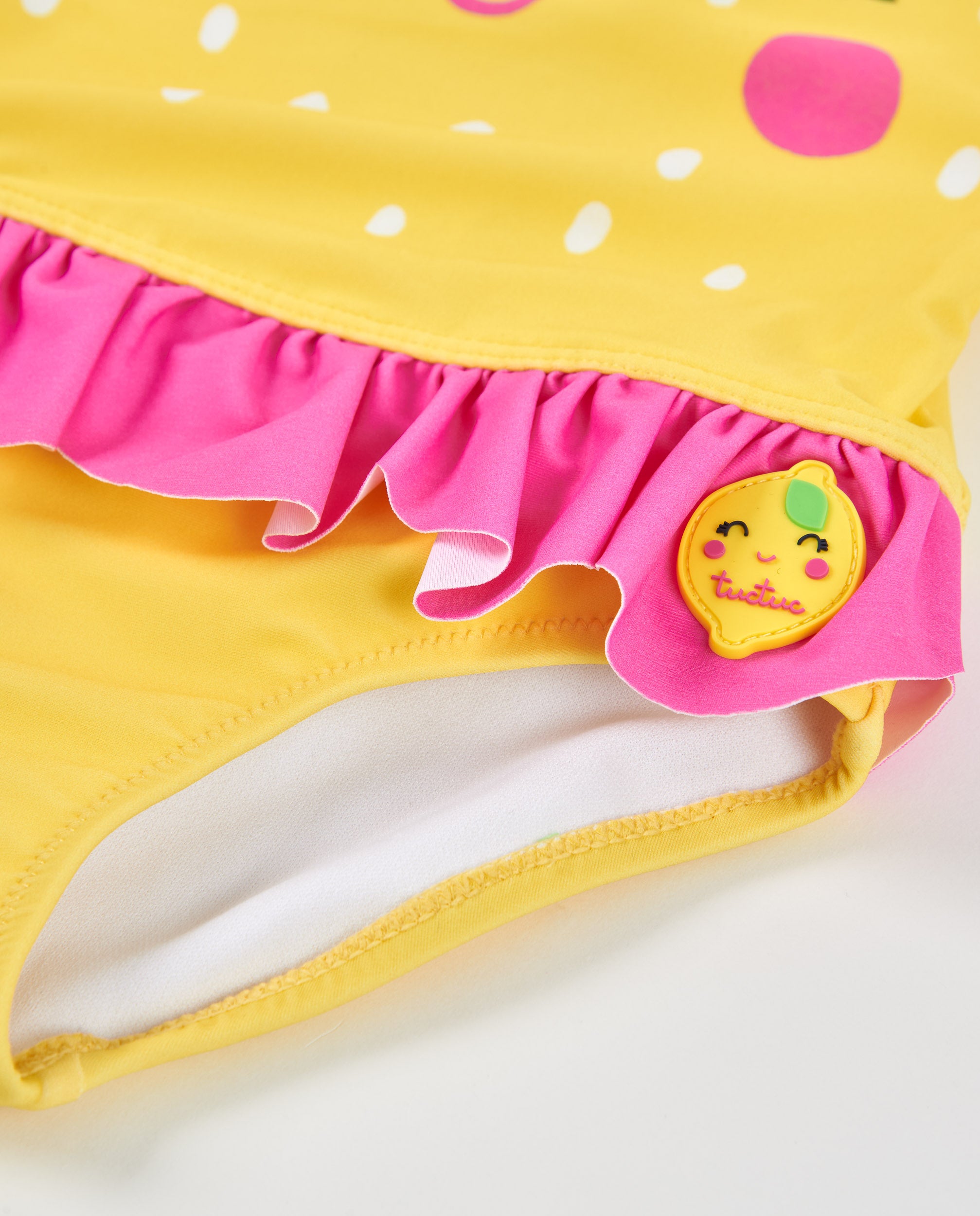 Tuc Tuc Costume Intero Bambina Giallo Foglie Applique