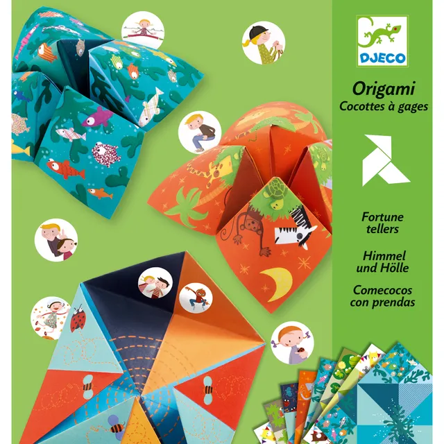Djeco Indovino Animali set origami 24 fogli con adesivi