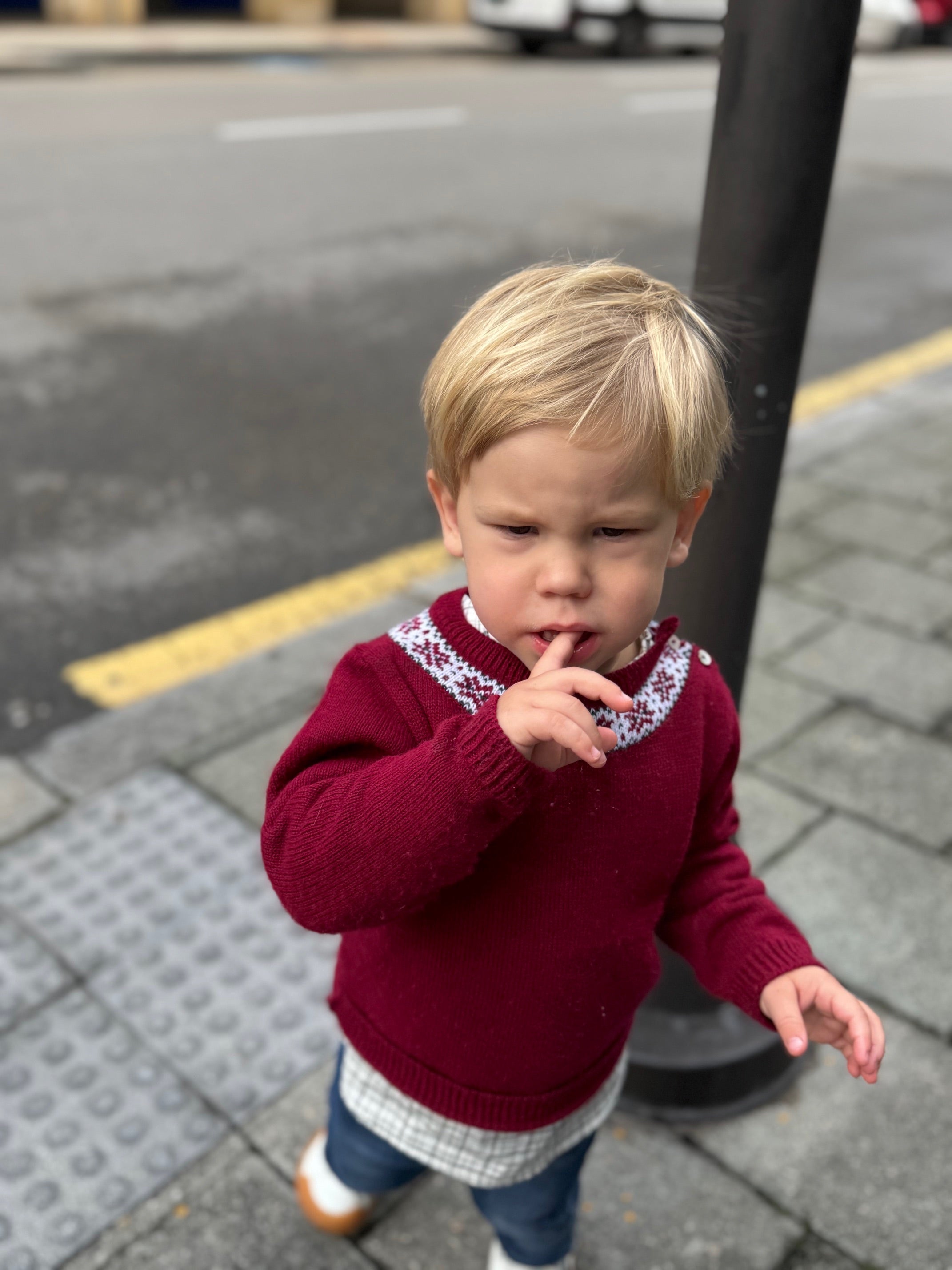 Mebi maglione bimbo greca granata 2 anni acrilico