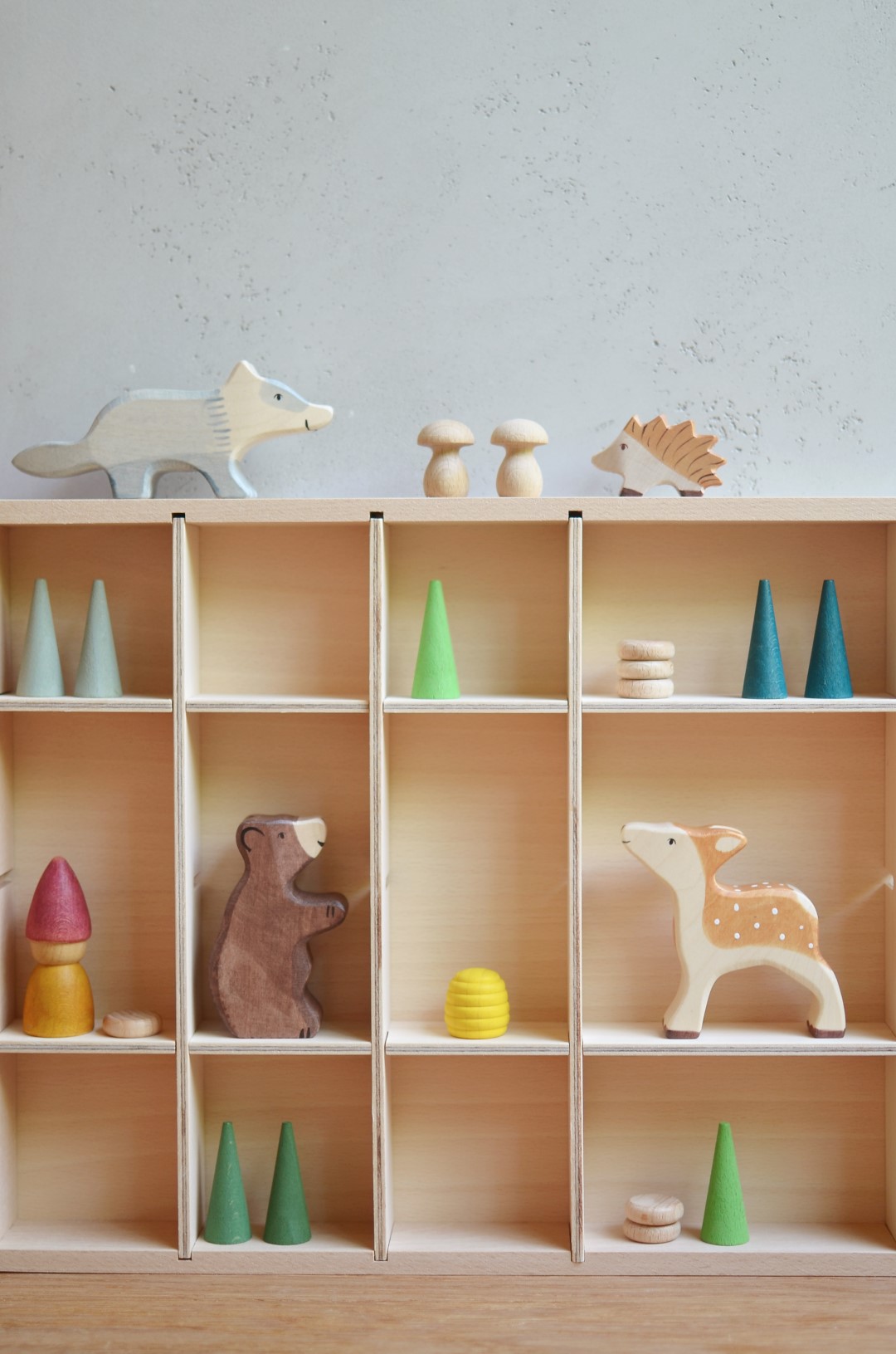 Holztiger Animali del Bosco mini set legno con sacchetto
