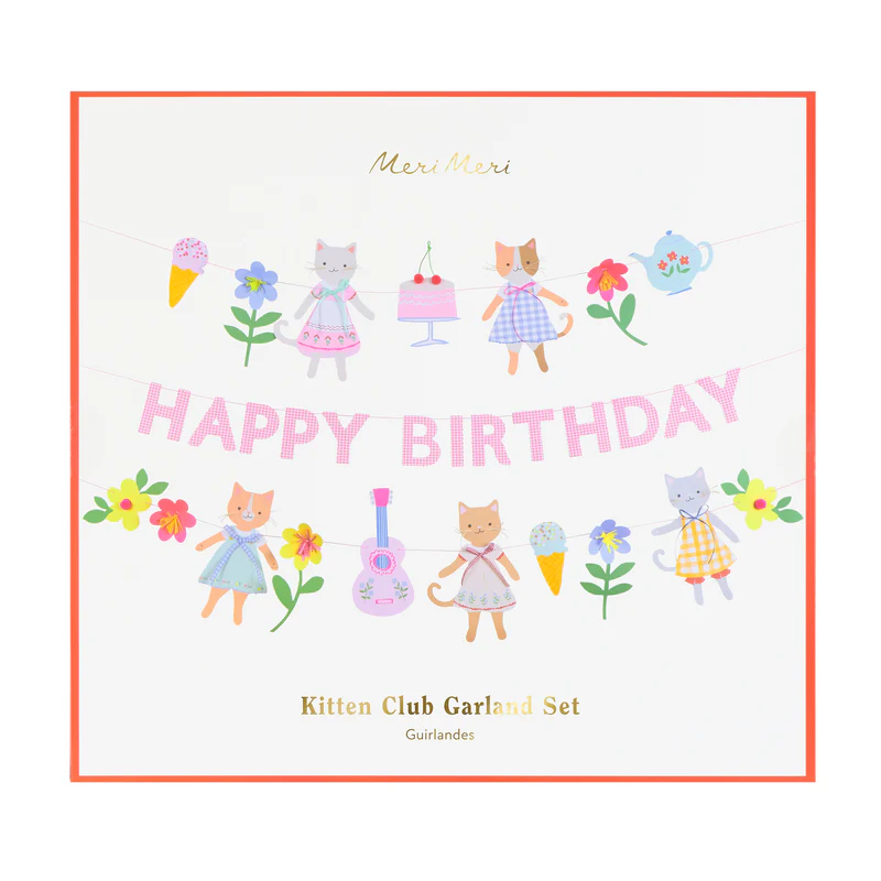 Meri Meri Kitten Club ghirlanda carta set 3 pezzi