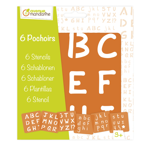 Avenue Mandarine Alfabeto set 6 stencil 15x15 cm