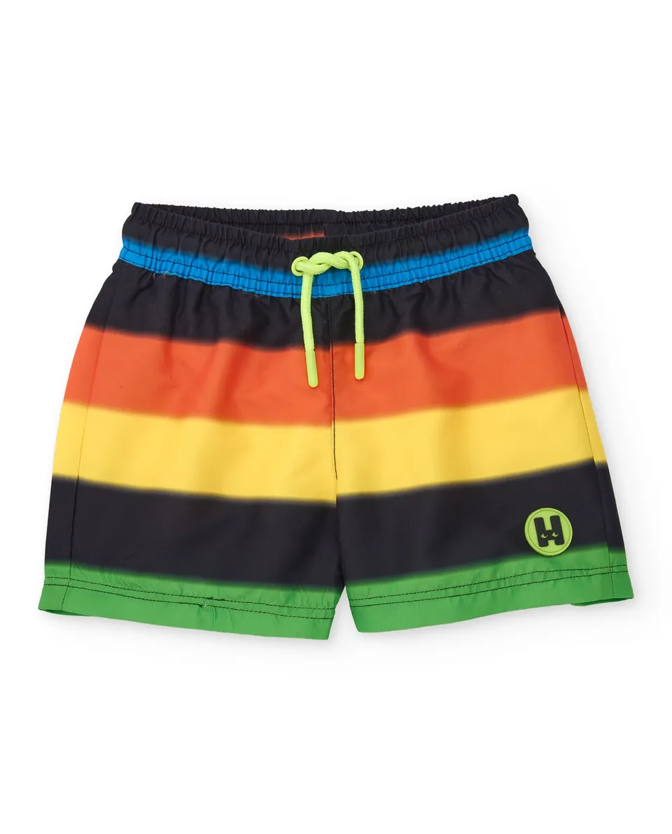 Tuc tuc boxer mare bambino righe multicolore nero