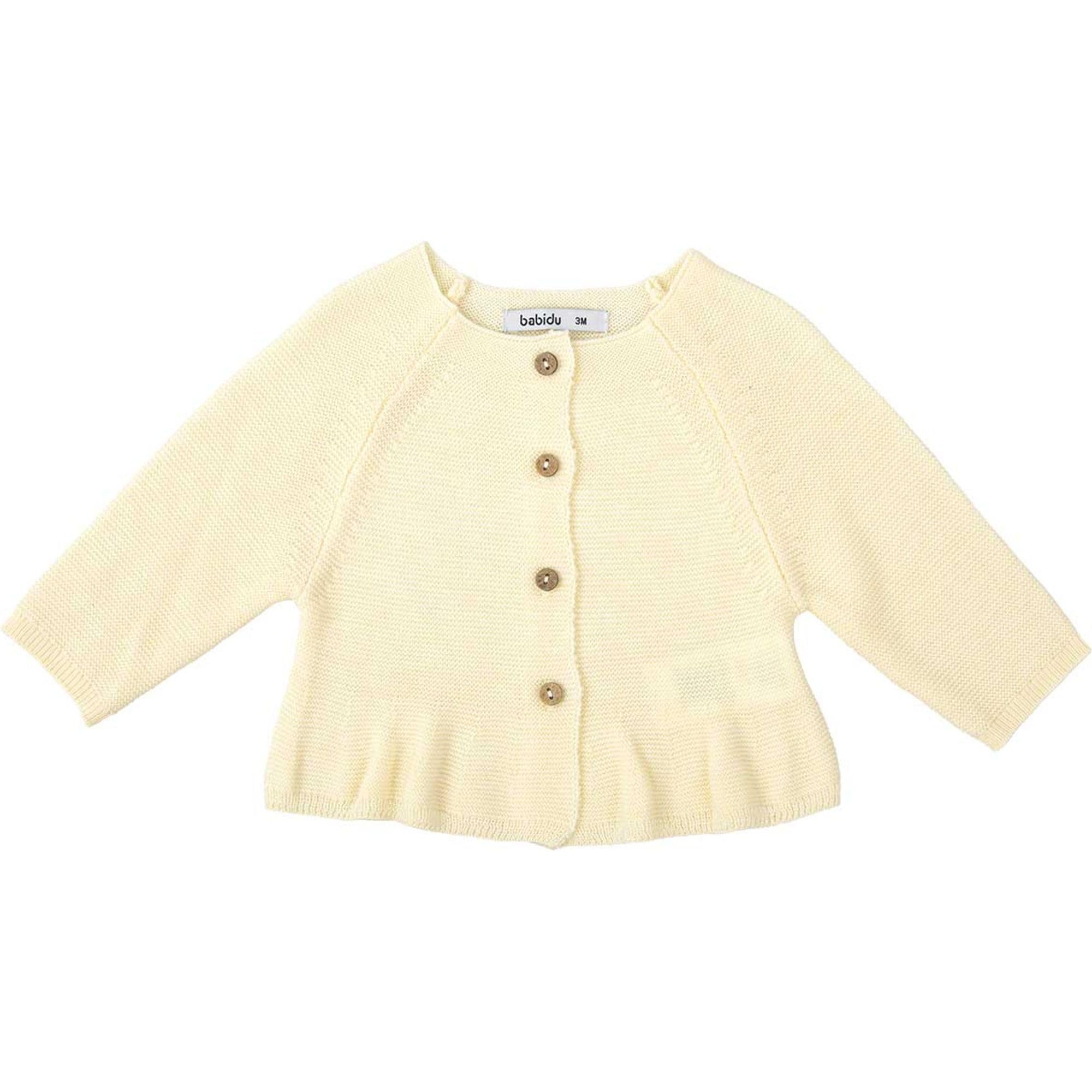 Babidu cardigan volant giacca maglia 3 mesi cotone