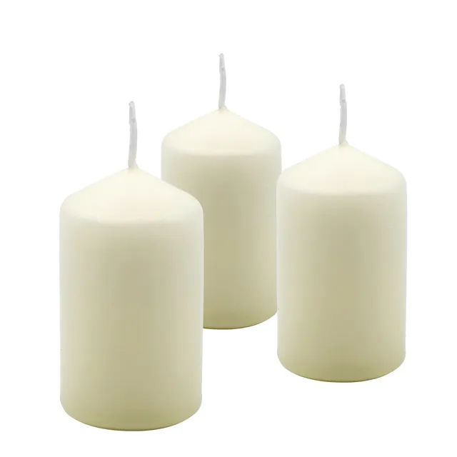 Set 3 candele cera avorio 40x70 mm da tavolo