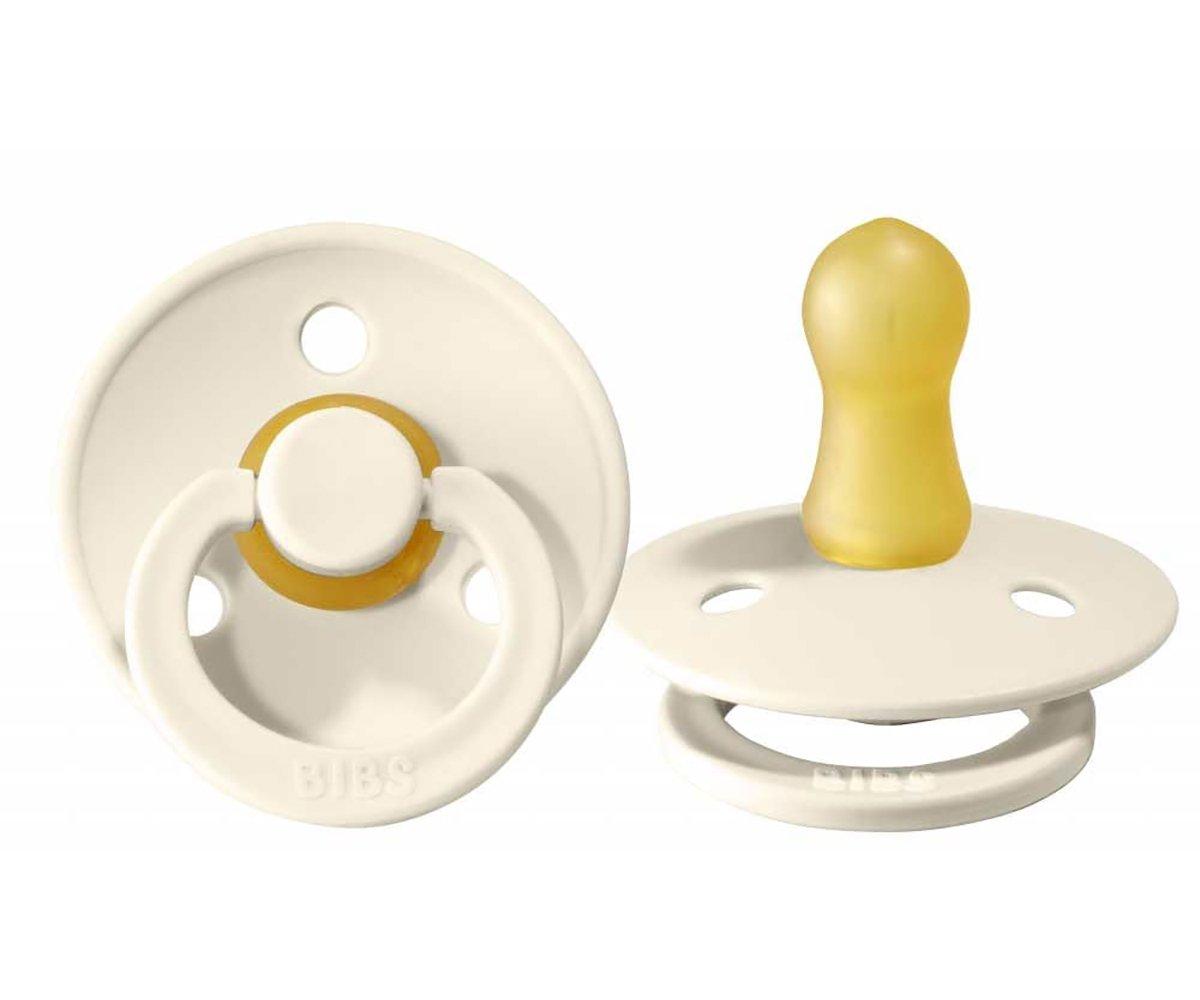 BIBS Round ciuccio caucciù 0-6 mesi pack 2 ivory blush