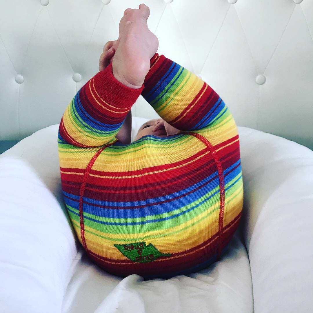 Slugs & Snails Rainbow leggings bimba arcobaleno cotone bio